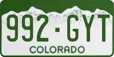 CO license plate 992GYT