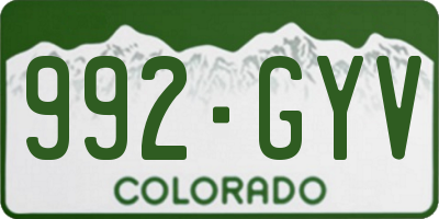 CO license plate 992GYV