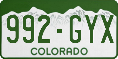 CO license plate 992GYX