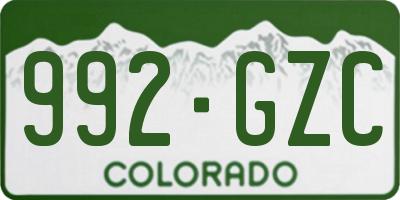 CO license plate 992GZC