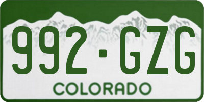 CO license plate 992GZG