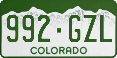 CO license plate 992GZL