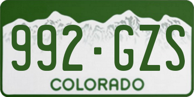 CO license plate 992GZS