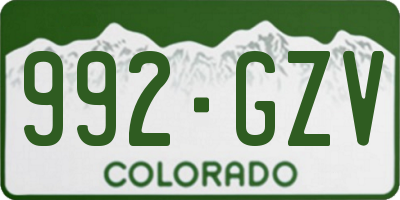 CO license plate 992GZV