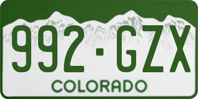 CO license plate 992GZX