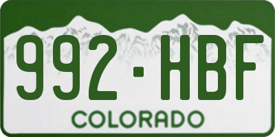CO license plate 992HBF