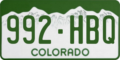 CO license plate 992HBQ
