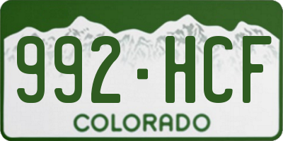 CO license plate 992HCF