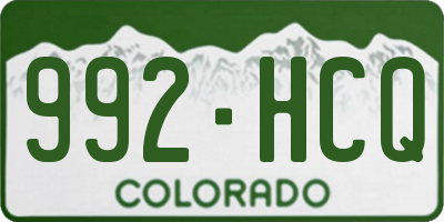 CO license plate 992HCQ