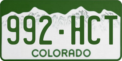 CO license plate 992HCT