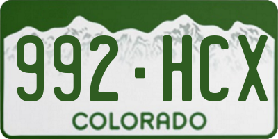 CO license plate 992HCX
