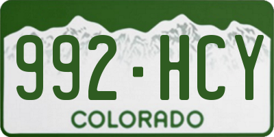 CO license plate 992HCY