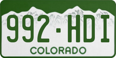 CO license plate 992HDI
