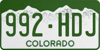 CO license plate 992HDJ