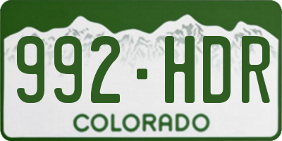 CO license plate 992HDR