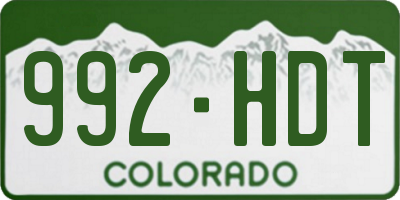 CO license plate 992HDT