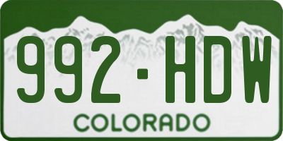 CO license plate 992HDW