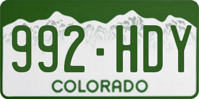 CO license plate 992HDY