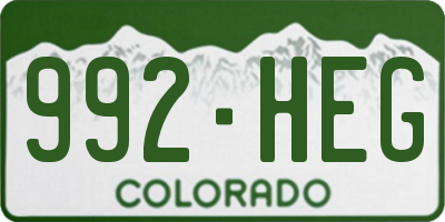 CO license plate 992HEG