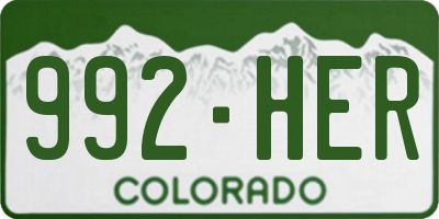 CO license plate 992HER