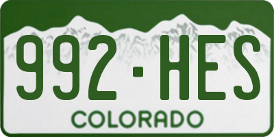 CO license plate 992HES