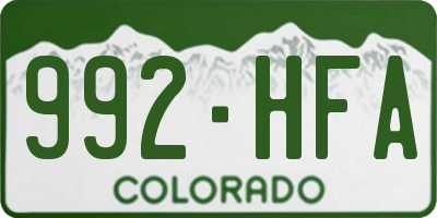 CO license plate 992HFA