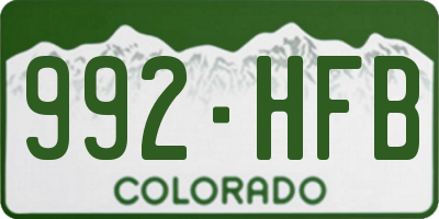 CO license plate 992HFB