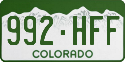 CO license plate 992HFF