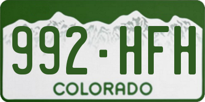 CO license plate 992HFH
