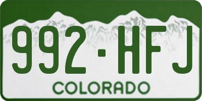 CO license plate 992HFJ