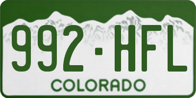 CO license plate 992HFL