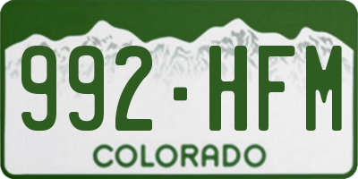 CO license plate 992HFM