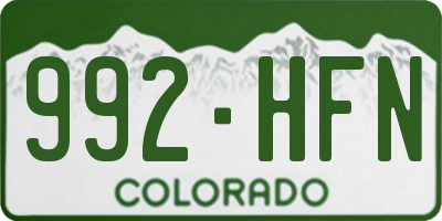 CO license plate 992HFN
