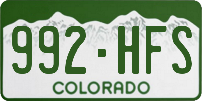 CO license plate 992HFS