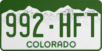 CO license plate 992HFT