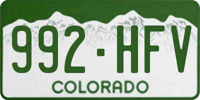 CO license plate 992HFV