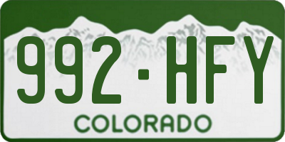 CO license plate 992HFY