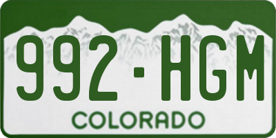 CO license plate 992HGM
