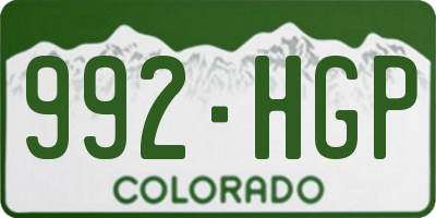 CO license plate 992HGP