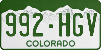CO license plate 992HGV
