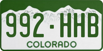CO license plate 992HHB