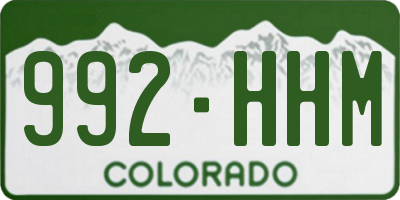 CO license plate 992HHM