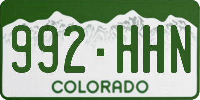CO license plate 992HHN