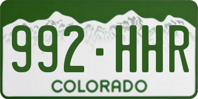 CO license plate 992HHR