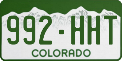CO license plate 992HHT
