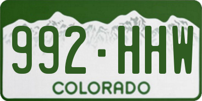 CO license plate 992HHW