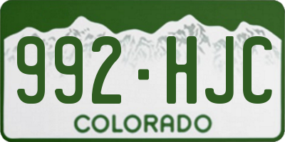CO license plate 992HJC
