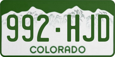 CO license plate 992HJD