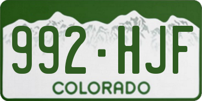 CO license plate 992HJF