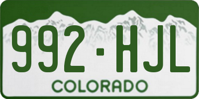 CO license plate 992HJL